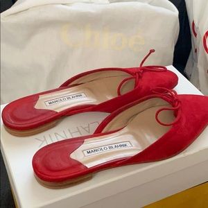 Manolo Blahnik flat mules